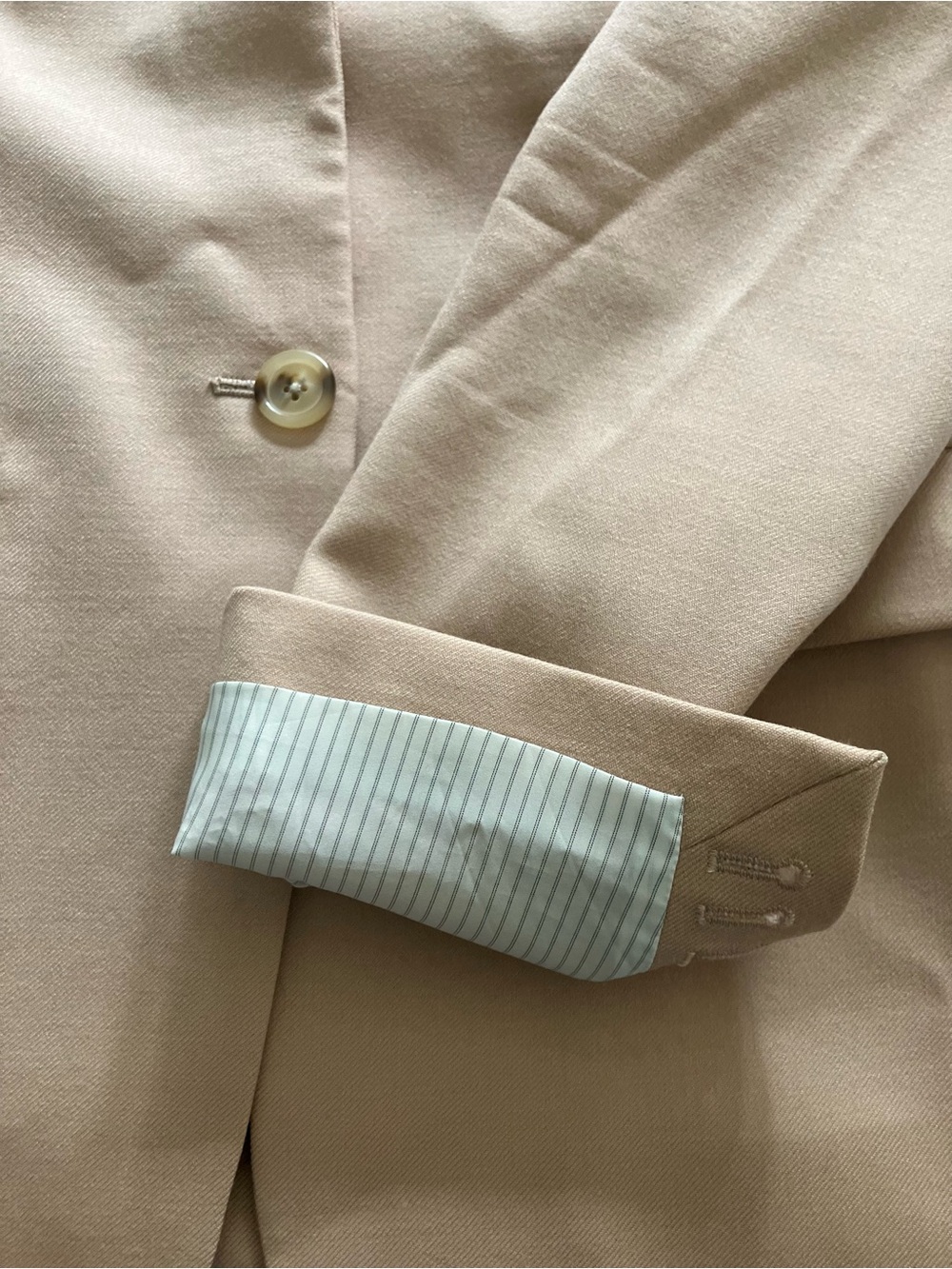 J. Crew Women’s Wool Blazer Beige Tan One Button Suit Jacket Size 4 - Picture 6 of 13